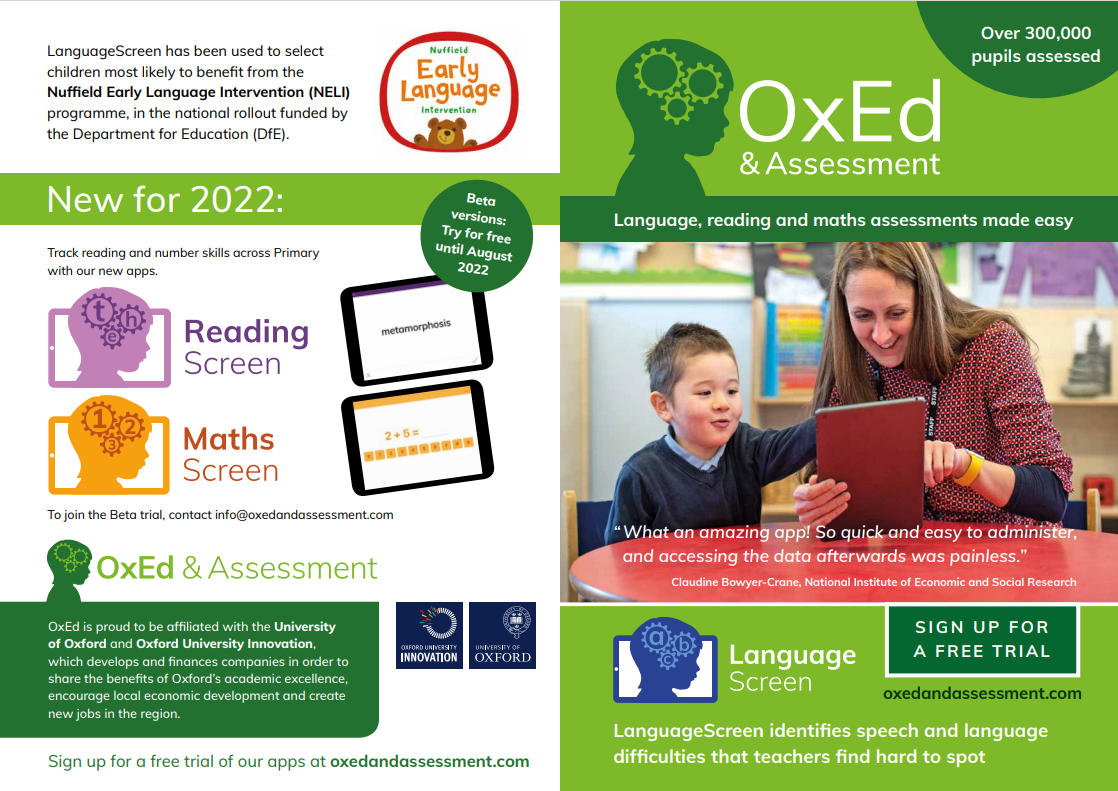 OxEd and Assessment leaflet for Spring 2022